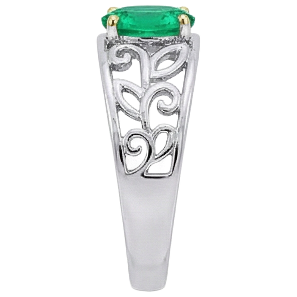 De luxe Émeraude Colombienne Bague Pierre de Couleur 2 carats – vue de profil