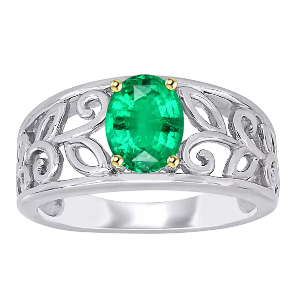 De luxe Émeraude Colombienne Bague Pierre de Couleur 2 carats – vue principale