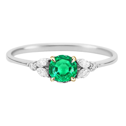 Émeraude Fine Certifié GIA Bague Pierre de Couleur 2 carats en