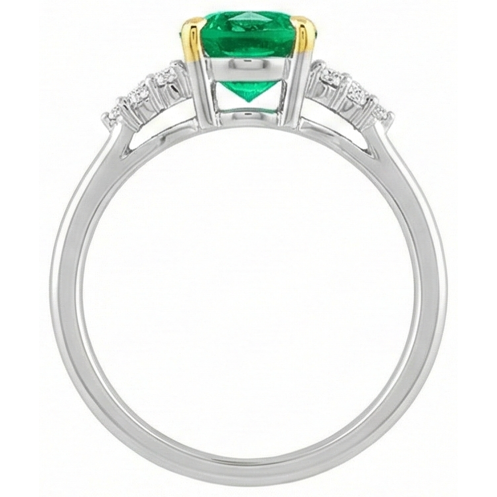 Émeraude Bague avec Gemme – vue de dessus