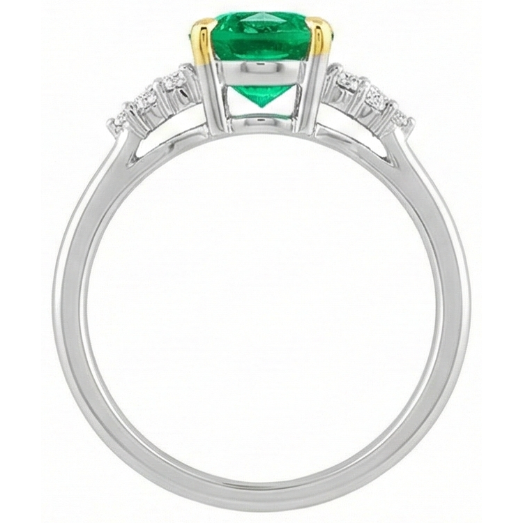 Émeraude Bague avec Gemme – vue de dessus