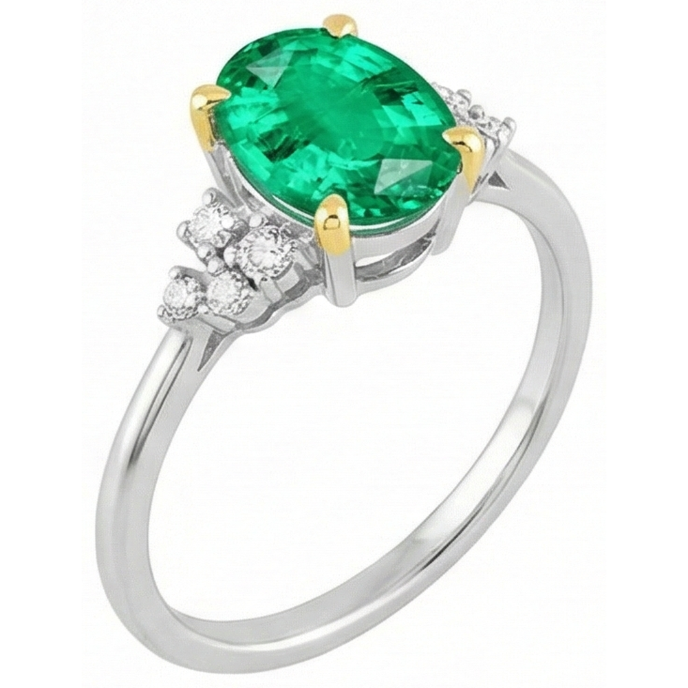 Étincelant Bague avec Gemme 3,50 carats – vue de côté