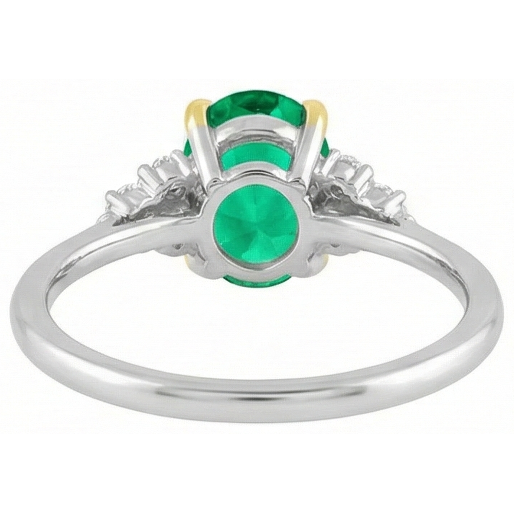 Émeraude Bague avec Gemme – vue arrière