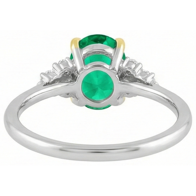 Émeraude Bague avec Gemme – vue arrière