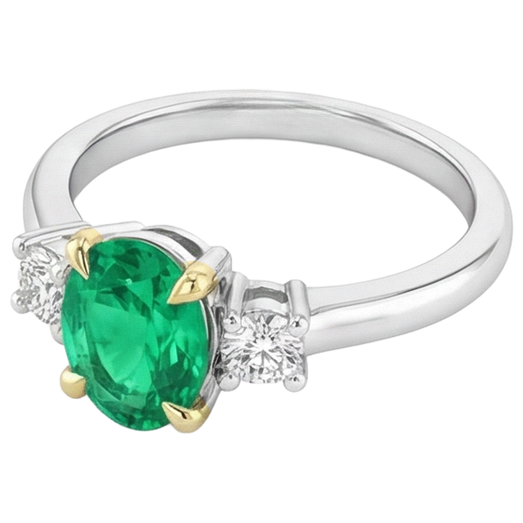 Fait à la main Bague avec Gemme 2 carats – vue d'angle
