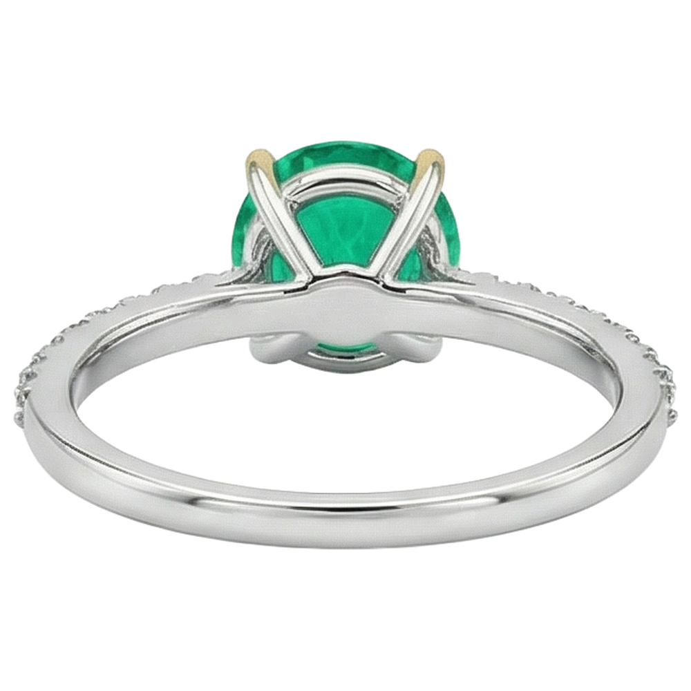 Émeraude Colombienne Bague avec Gemme – vue arrière
