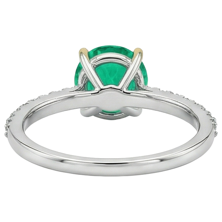 Émeraude Colombienne Bague avec Gemme – vue arrière