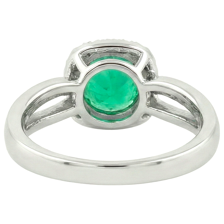Émeraude Bague avec Gemme 2 carats Or 14K Bicolore – vue arrière