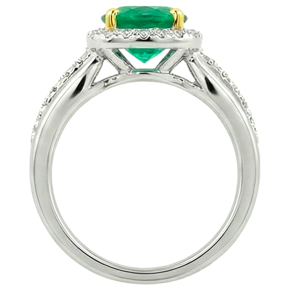 Émeraude Bague avec Gemme – vue de profil