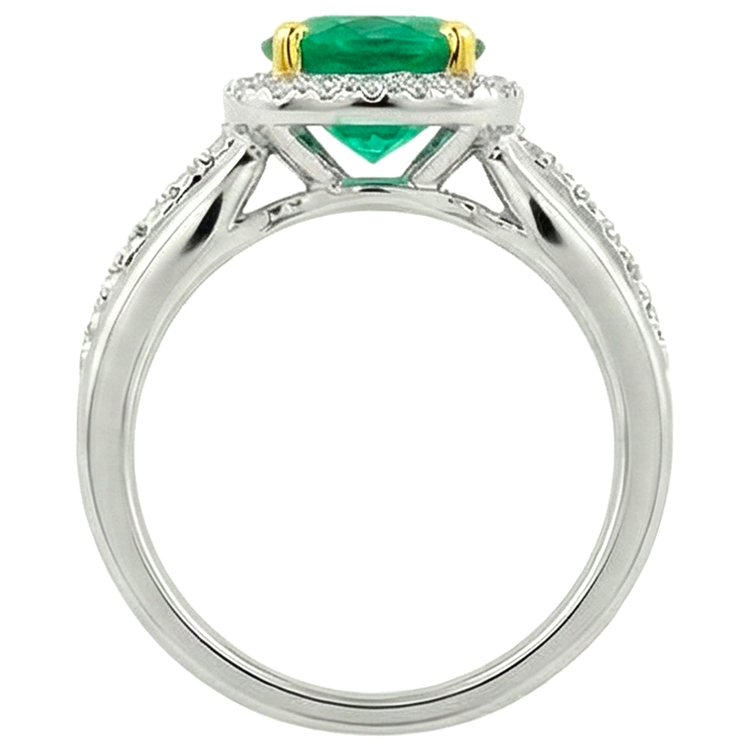 Émeraude Bague avec Gemme – vue de profil