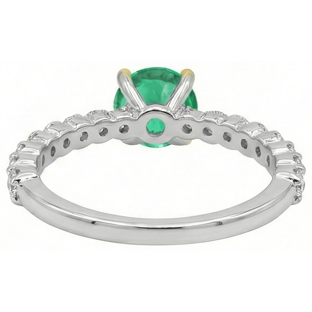Émeraude Colombienne Bague Pierre de Couleur – vue de dessus
