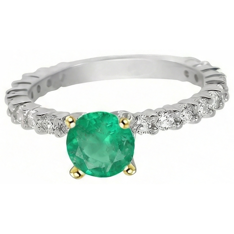Fait à la main Émeraude Colombienne Bague Pierre de Couleur 2,50 carats – vue d'angle