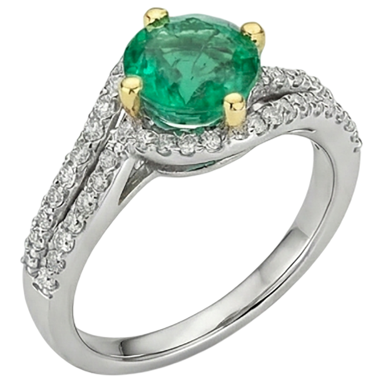 Émeraude Fine Bague Pierre Précieuse – vue d'angle