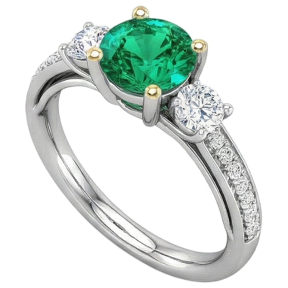 Étincelant Bague avec Gemme 2 carats – vue d'angle