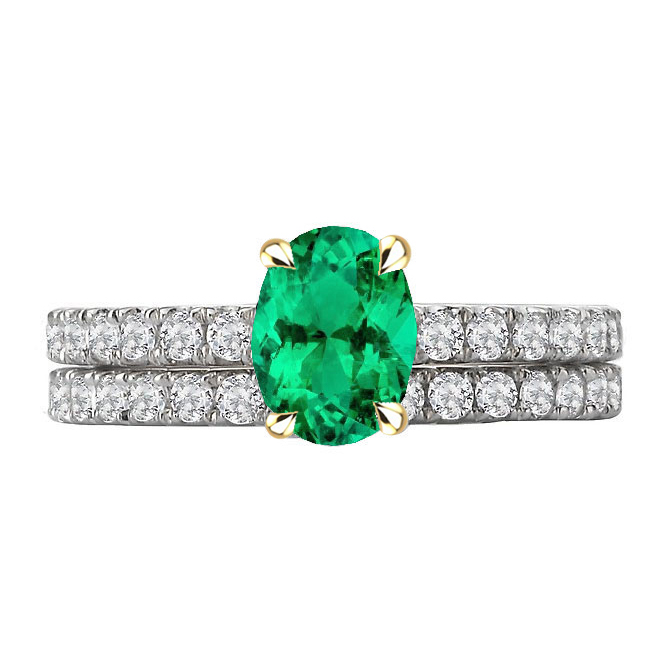 Émeraude Colombienne Bague avec Gemme – vue principale