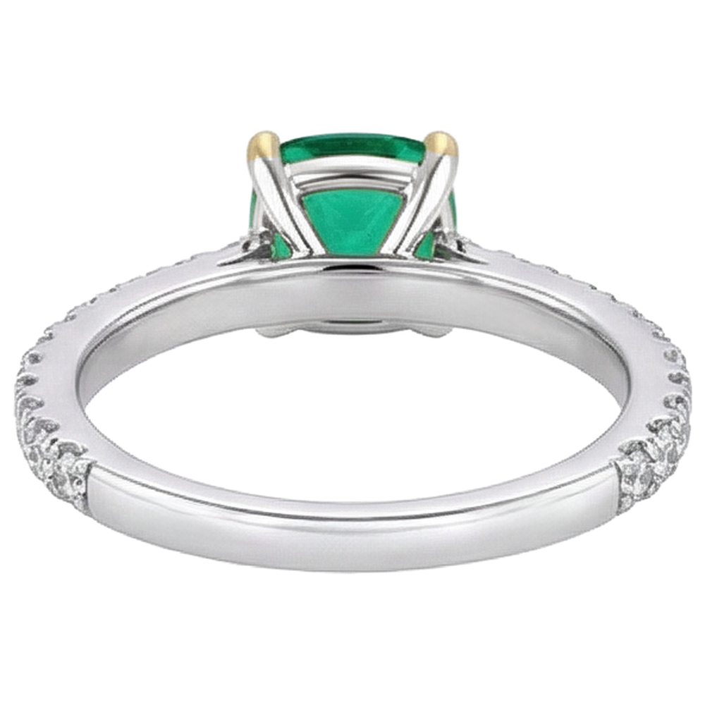 Élégant Émeraude Fine Bague Pierre Précieuse 3 carats – vue arrière