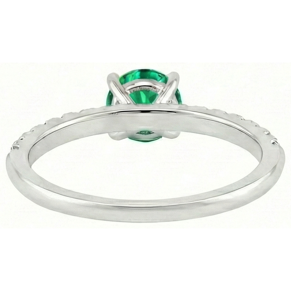 Émeraude Bague Pierre Précieuse 1,50 carats Or Bicolore 14 Carats – vue de dessus