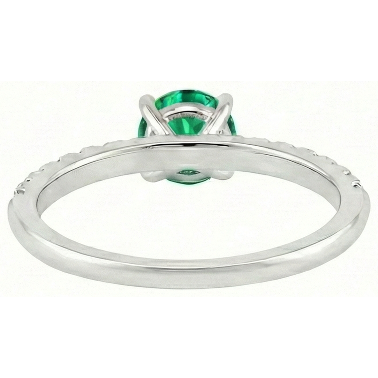 Émeraude Bague Pierre Précieuse 1,50 carats Or Bicolore 14 Carats – vue de dessus