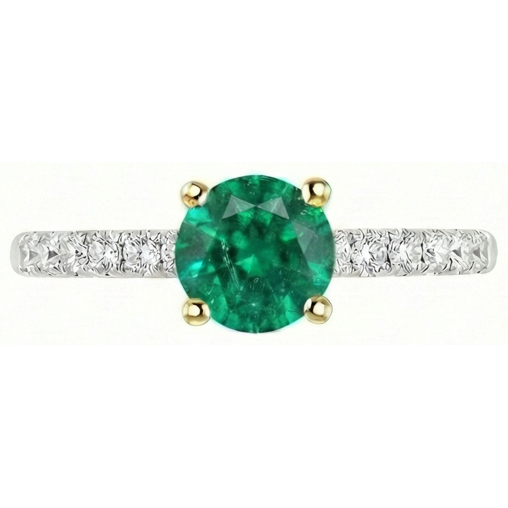 Émeraude Bague Pierre Précieuse – vue de côté