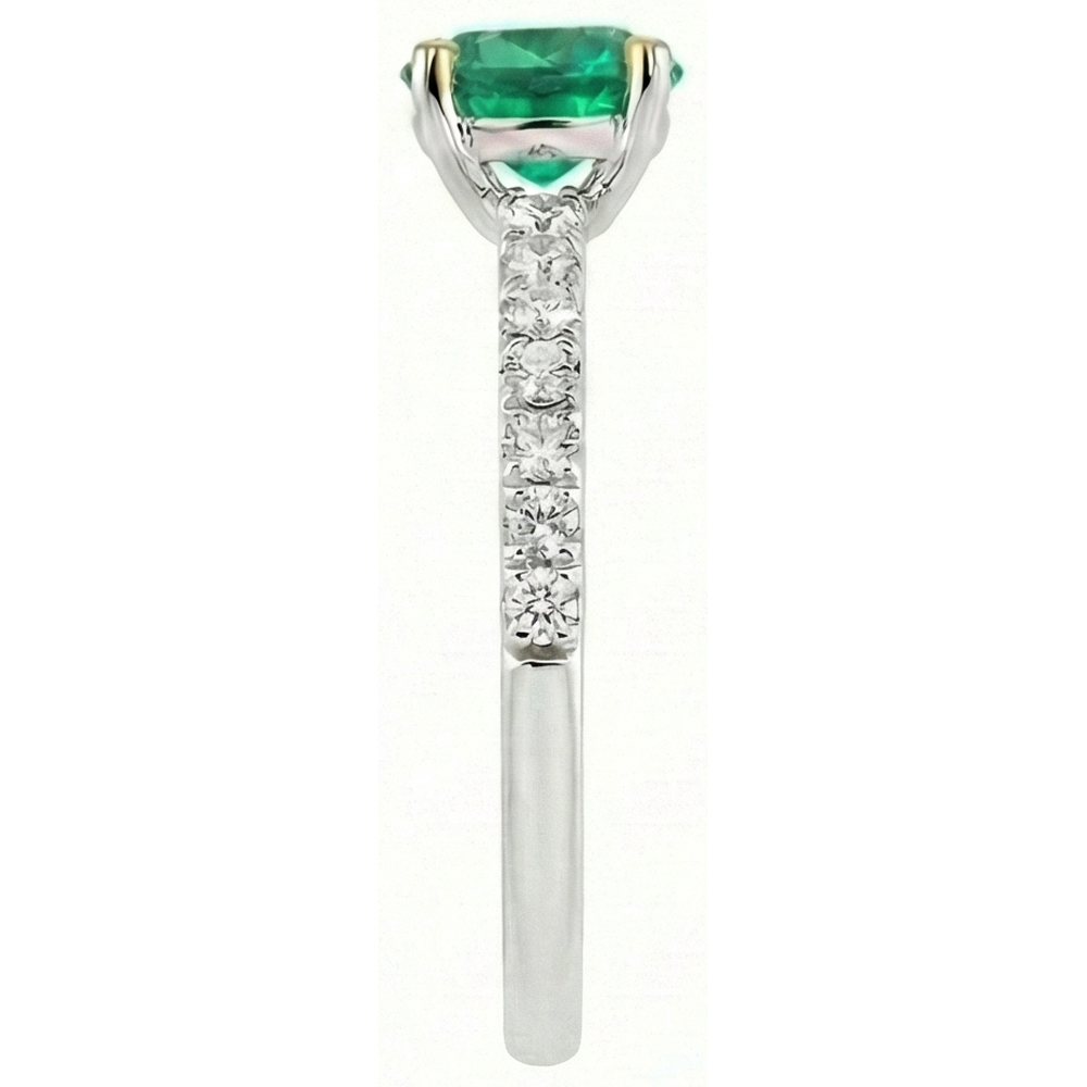 De luxe Émeraude Bague Pierre Précieuse 1,50 carats – vue de profil