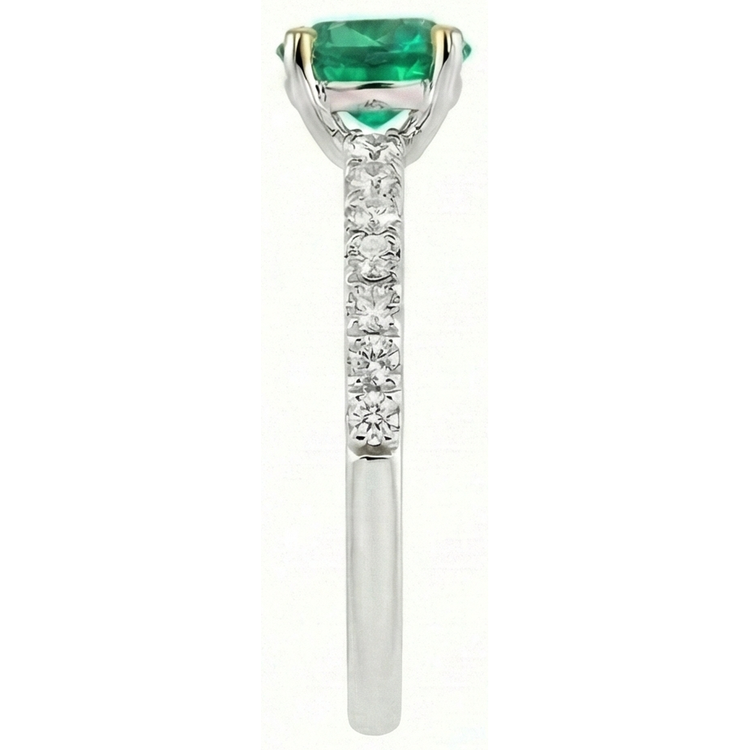 De luxe Émeraude Bague Pierre Précieuse 1,50 carats – vue de profil