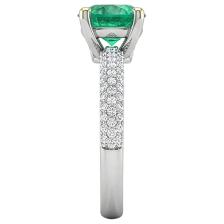 Émeraude Bague avec Gemme – vue arrière