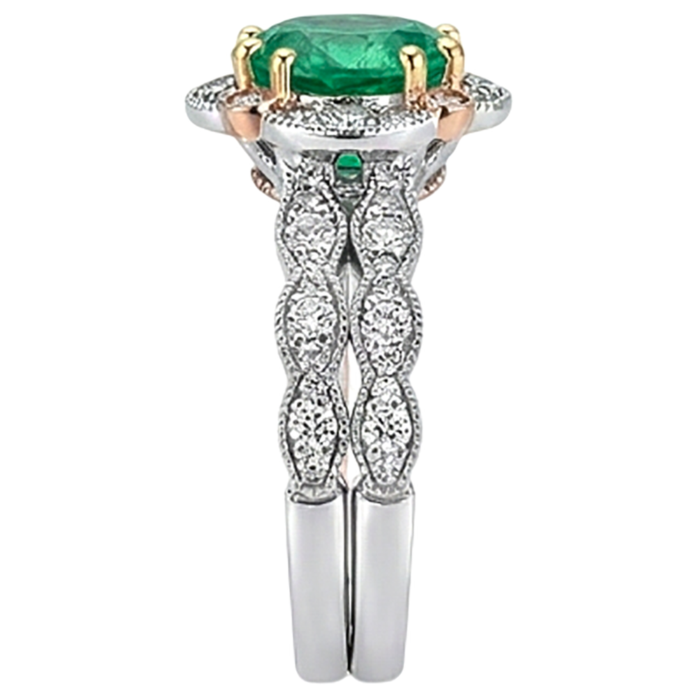 Brillant Émeraude Fine Bague avec Gemme 2,50 carats – vue arrière