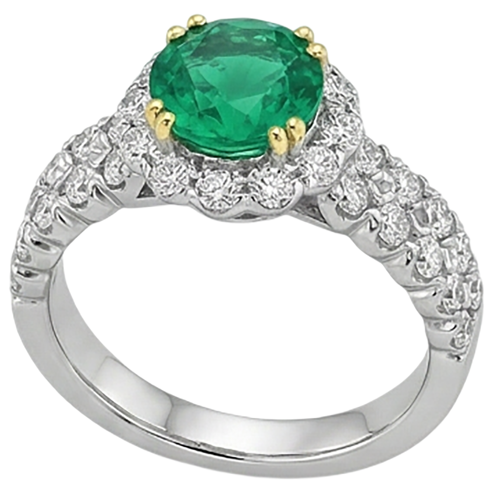 Émeraude Fine Bague avec Gemme – vue de côté