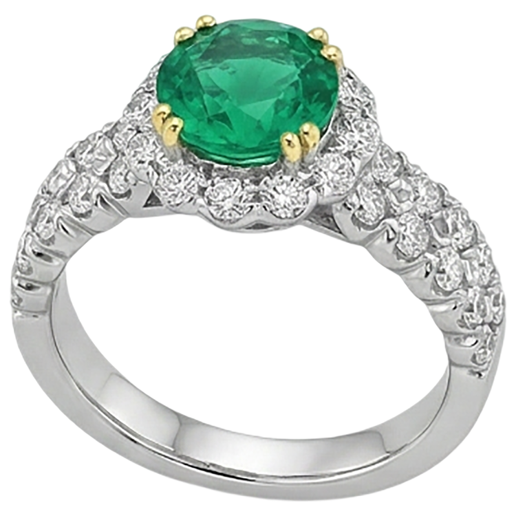 Émeraude Fine Bague avec Gemme – vue de côté