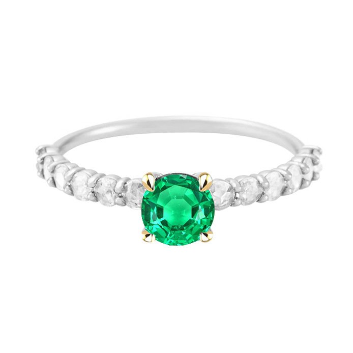Confectionné main Émeraude Bague Pierre de Couleur 2 carats – vue principale