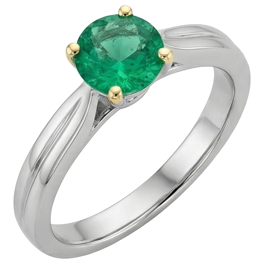 Émeraude Colombienne Bague Pierre Précieuse – vue de côté