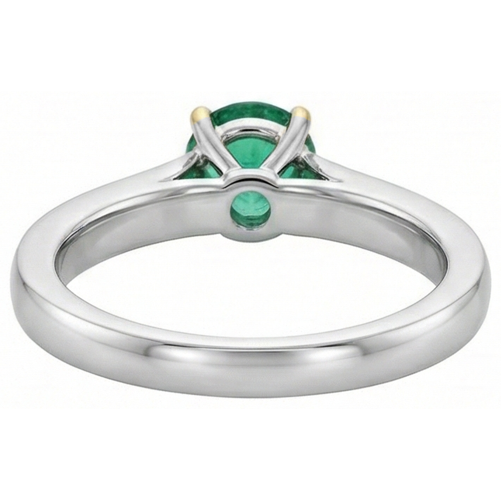 Émeraude Colombienne Bague Pierre Précieuse 2-carats Or Bicolore 14 Carats – vue de dessus