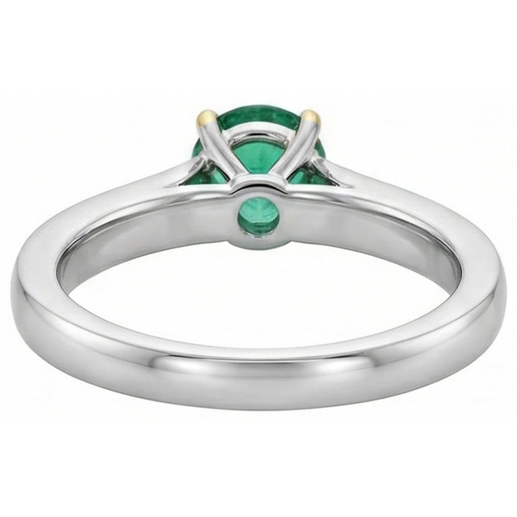 Émeraude Colombienne Bague Pierre Précieuse 2-carats Or Bicolore 14 Carats – vue de dessus
