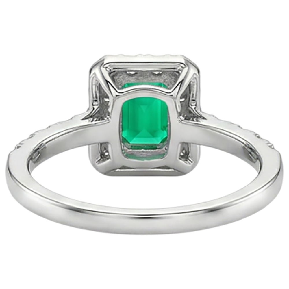 Émeraude Bague Pierre Précieuse 2 carats Or 14K Bicolore – vue détaillée