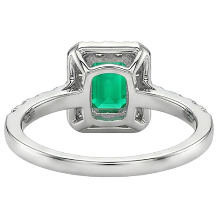 Émeraude Bague Pierre Précieuse 2 carats Or 14K Bicolore – vue détaillée