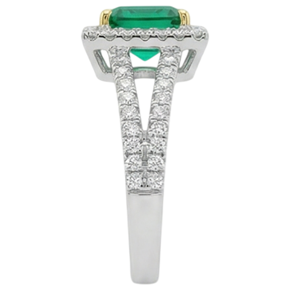 Émeraude Fine Bague avec Gemme – vue de dessus
