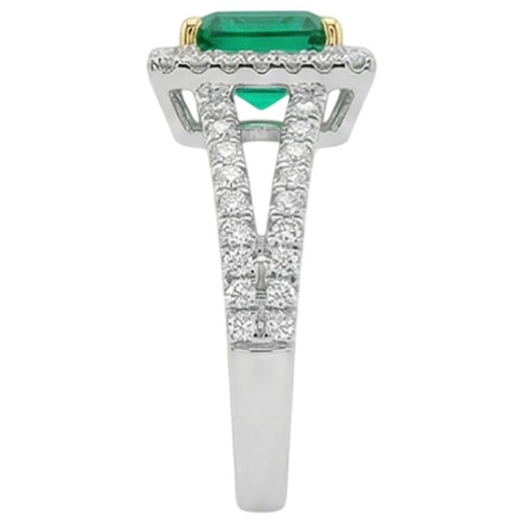 Émeraude Fine Bague avec Gemme – vue de dessus