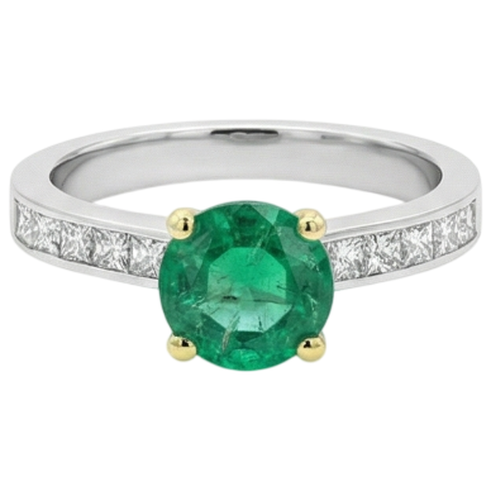 Sur mesure Émeraude Fine Bague Pierre de Couleur 2,50 carats – vue de profil