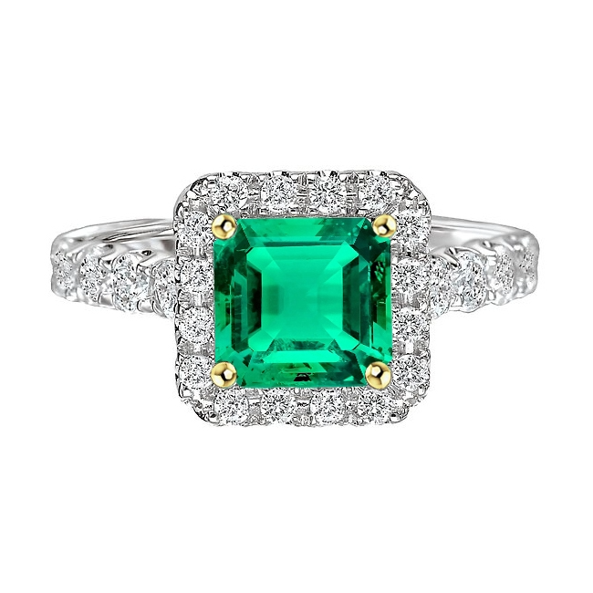 Émeraude Bague avec Gemme – vue principale