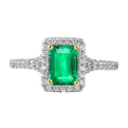 Émeraude Colombienne Bague avec Gemme – Certifié GIA 2 carats Or