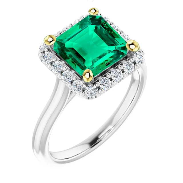 Émeraude Fine Bague Pierre de Couleur – vue principale
