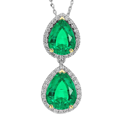 Confectionné main Émeraude Colombienne Collier Pendentif Pierre