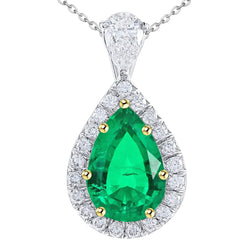 GIA Certifié Collier Pendentif Pierre – Émeraude Colombienne 4