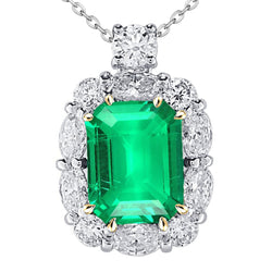 Artisanal Certifié GIA Émeraude Collier Pendentif Pierre – 6