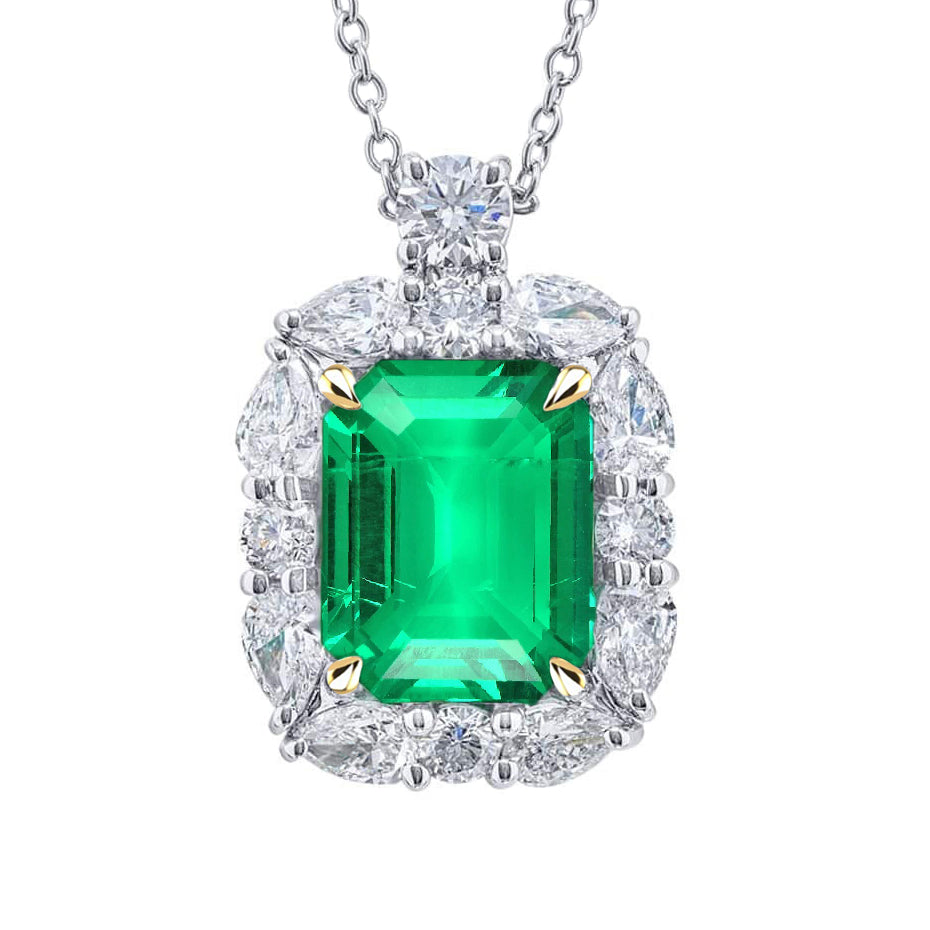 Chatoyant Émeraude Fine Collier Pendentif Pierre 6 carats – vue principale