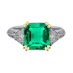 Bague Anniversaire Émeraude Fine Bague avec Gemme 3,50 carats
