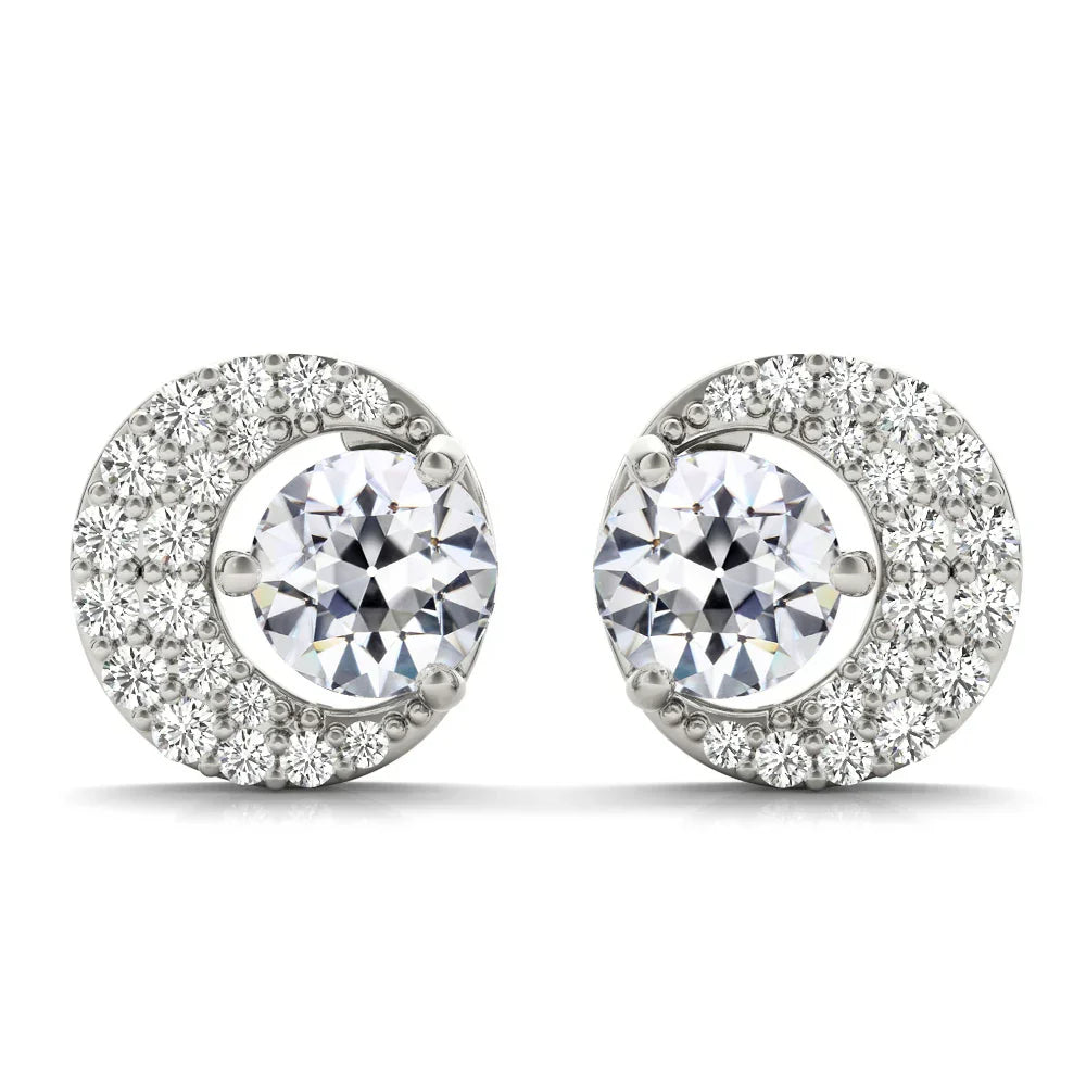 Taille Old Mine Brillant bague en Or 14K Blanc – vue principale