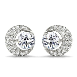 Pendants d'Oreilles Or 14K Blanc avec Brillant – 6,50 carats