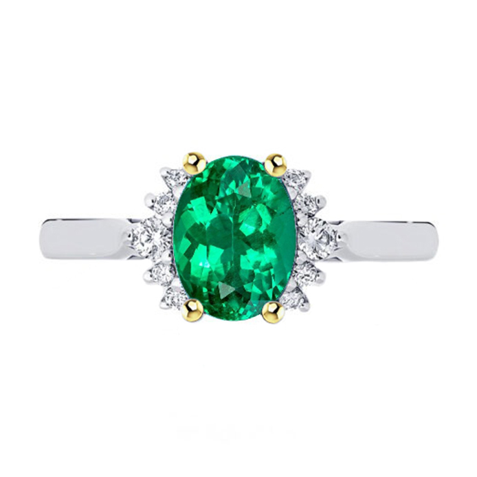 Brillant Émeraude Bague Pierre Précieuse 2,50 carats – vue principale