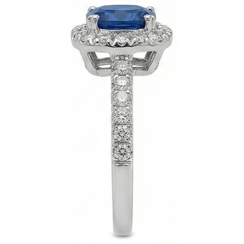 naturel cushion diamant 3.90carats alliance vue de profil